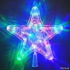 Гирлянда звезда, на вершину елки, 15х14 см, 30 LED, мягкая упаковка. Гирлянда звезда, на вершину елки, 15х14 см, 30 LED, мягкая упаковка.