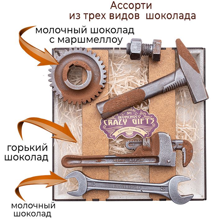Шоколад фигурный, Набор инструментов из молочного и горького шоколада ...