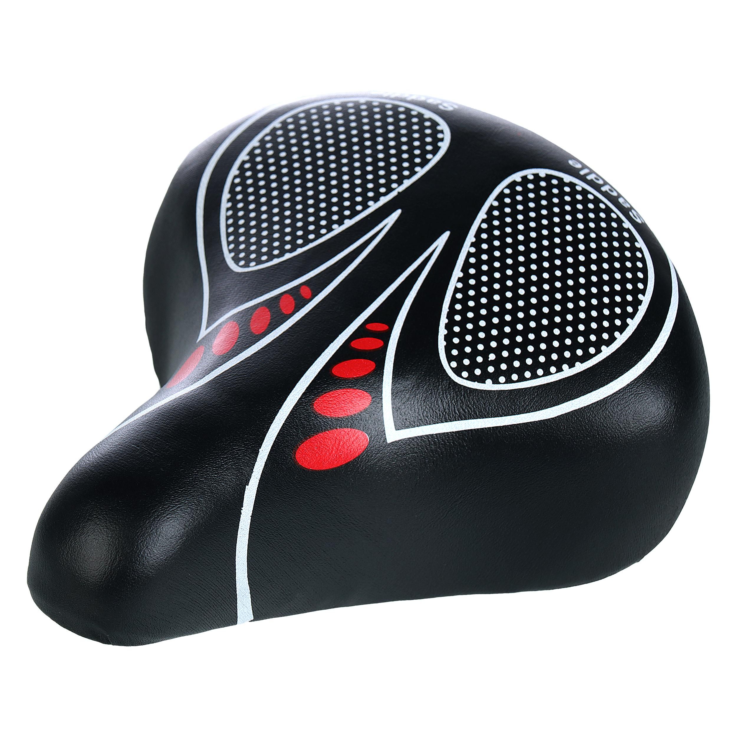 Седло для велосипеда комфортное HAY-AZ-002B, чёрное с красным Седло для велосипеда комфортное HAY-AZ-002B, чёрное с красным
