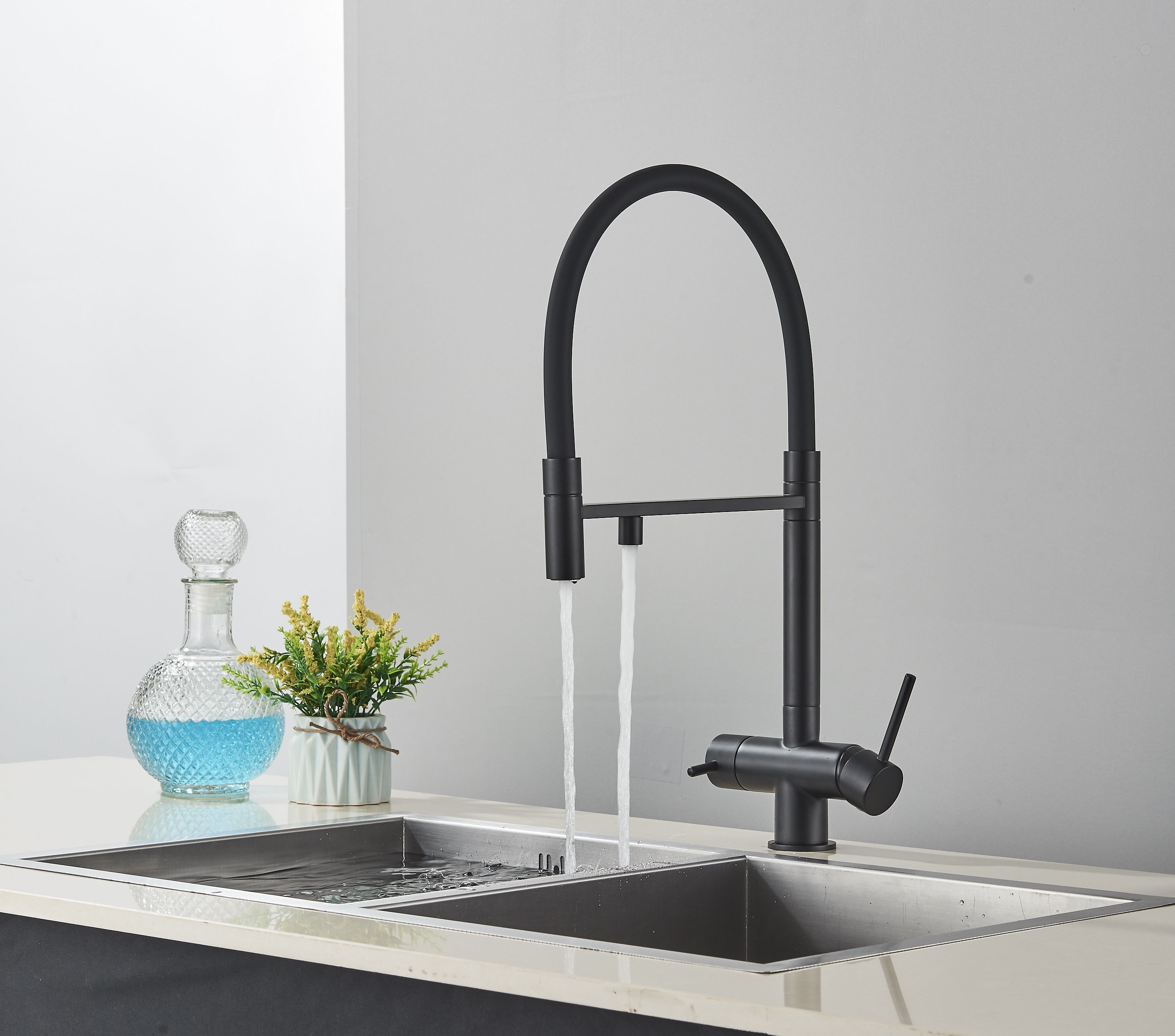 Смеситель гладкий с фильтром ABS пластик, Латунированная сталь С краном ...