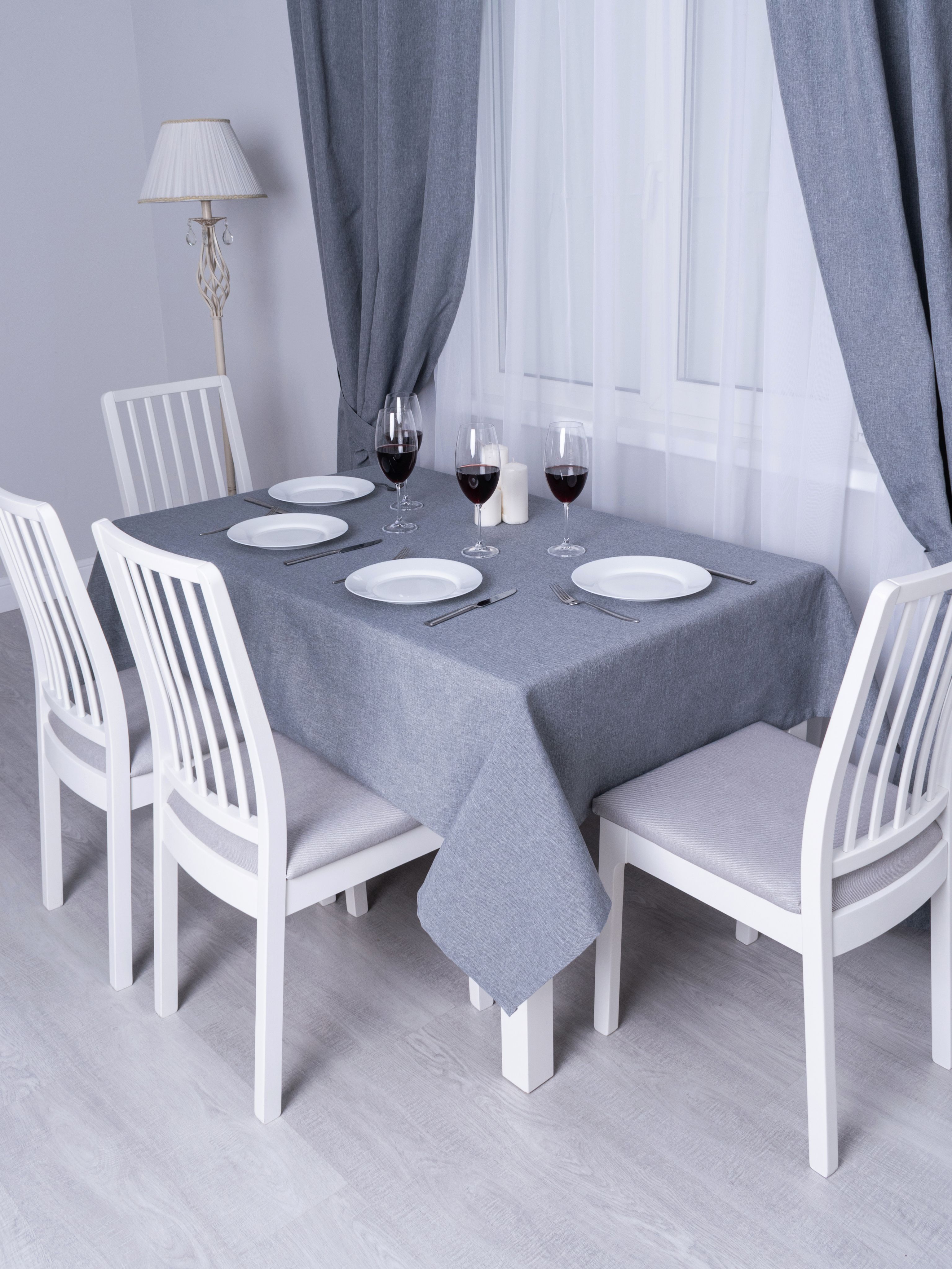 Скатерть на стол Worldacces 200х145 см (светло-серая) - купить в ...