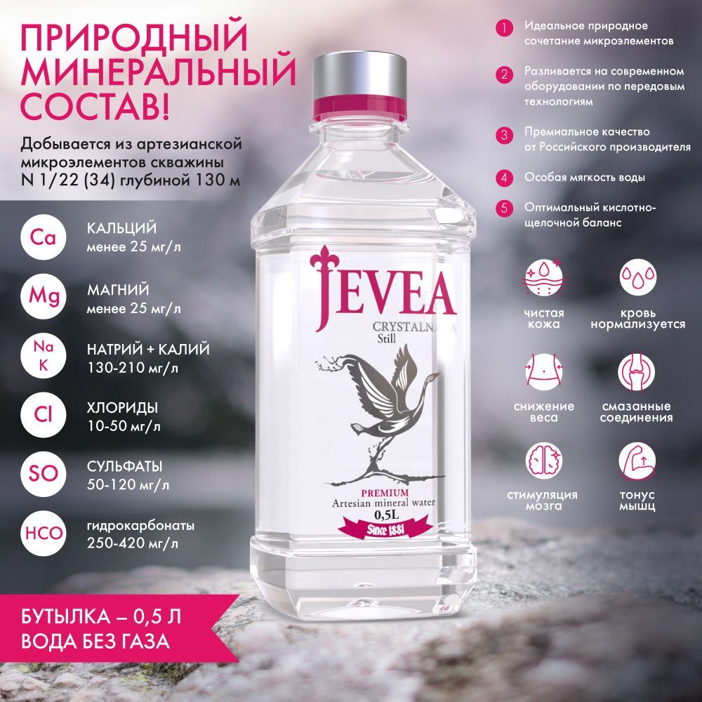 Вода питьевая минеральная негазированная в бутылках 12шт*0,5л ...