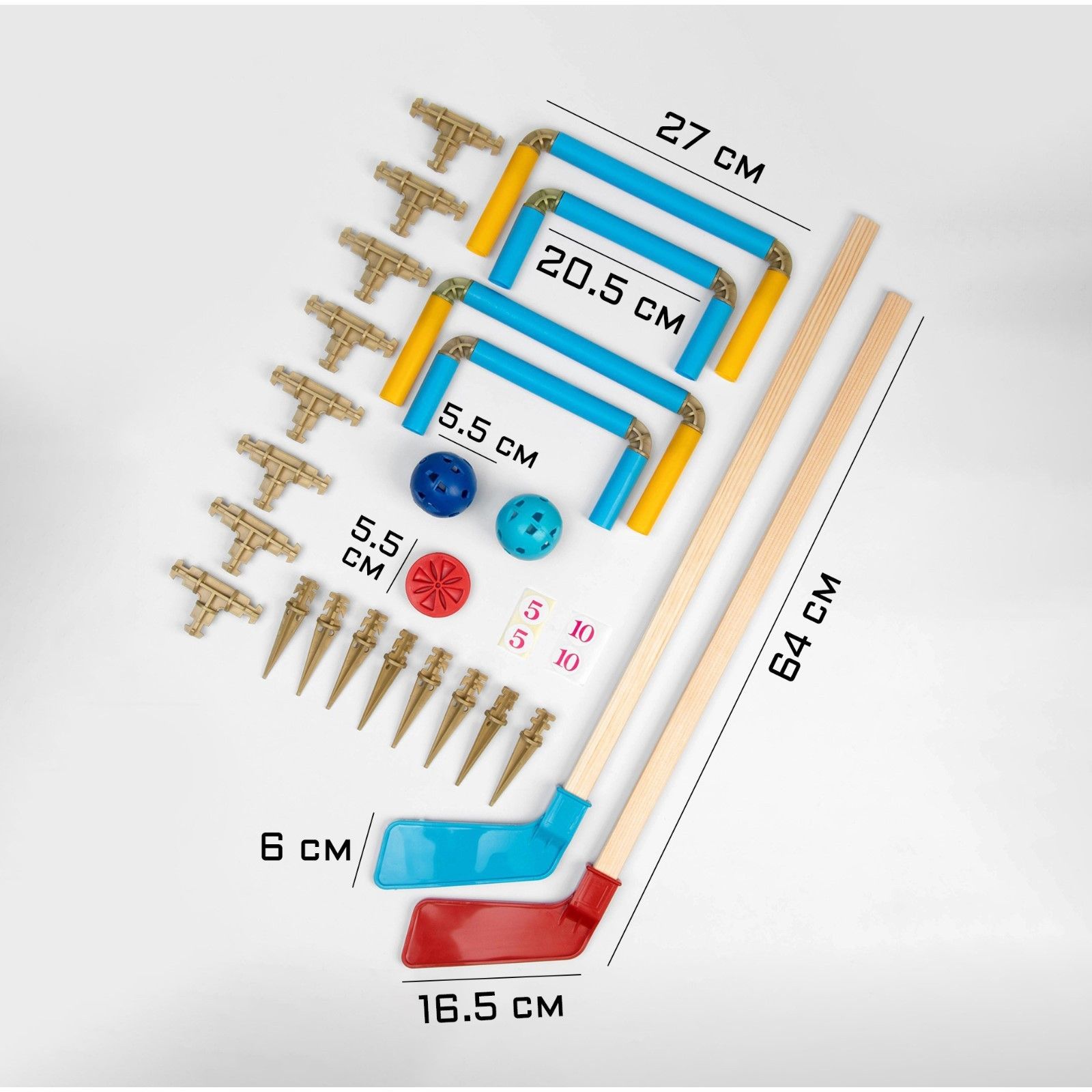 Хоккей, набор: 2 клюшки, 4 ворот, 2 мяча, шайба - купить с доставкой по  выгодным ценам в интернет-магазине OZON (1089616744)