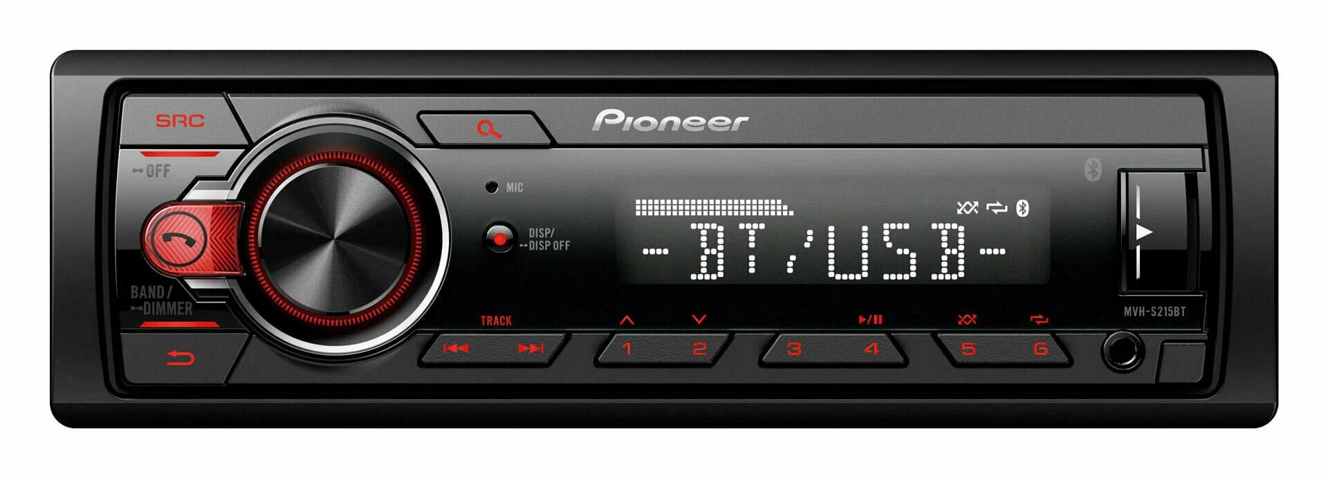 Магнитола PIONEER MVH-S215BT1 DIN - купить в интернет-магазине OZON с  доставкой по России (1326975070)