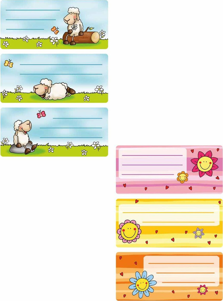 Набор наклеек Herma Для тетрадей Vario Овечка и Цветок, 5592/5593 ...