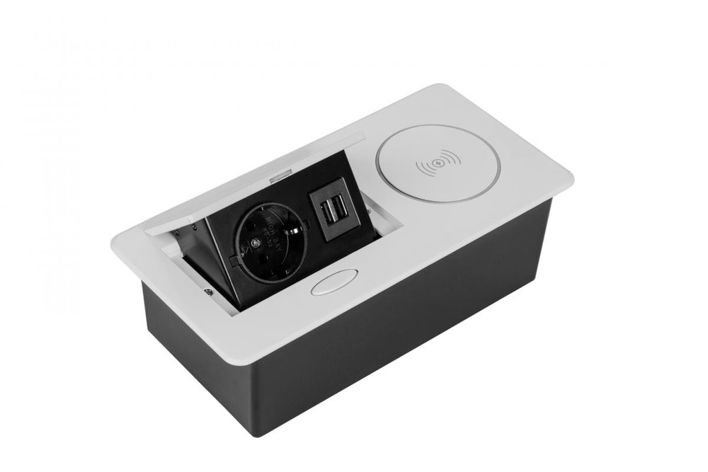 Выдвижная розетка удлинитель блок с беспроводной зарядкой SBT-1UCW-10 ...