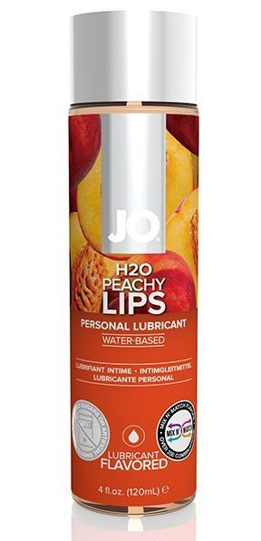 Лубрикант на водной основе с ароматом персика JO H2O Flavored Peachy Lips - 120 мл.  #1