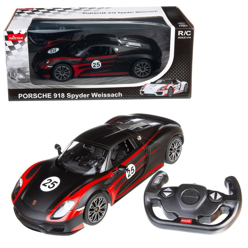 Машина р/у 1:14 PORSCHE 918 Spyder, цвет чёрный матовый 27MHZ - купить с  доставкой по выгодным ценам в интернет-магазине OZON (522460907)