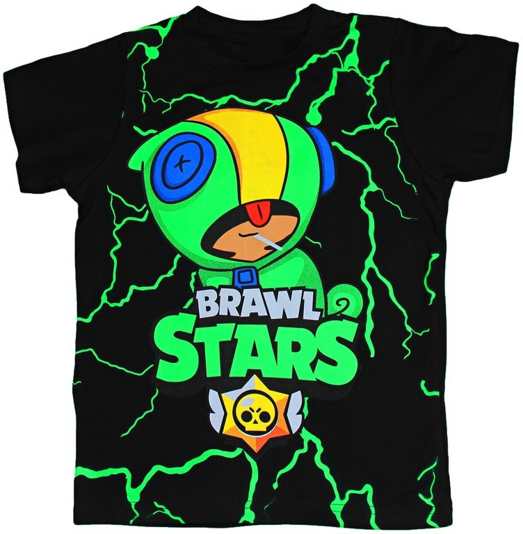 Футболка Brawl Stars, размер 134, цвет черный, 95 % хлопок, 5% эластан ...