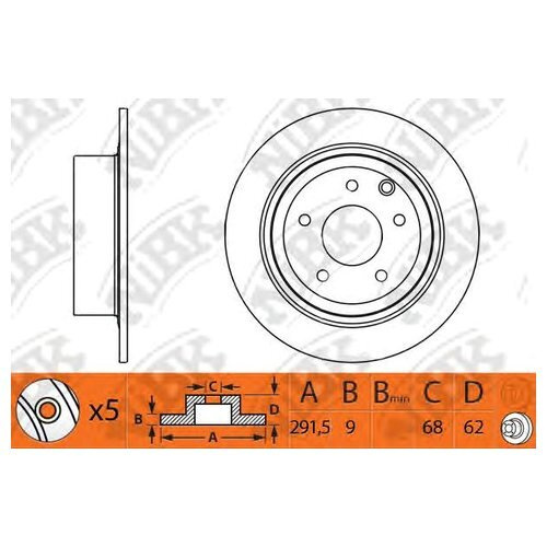 Тормозной диск задний Nibk rn1302 - купить по низкой цене в интернет ...