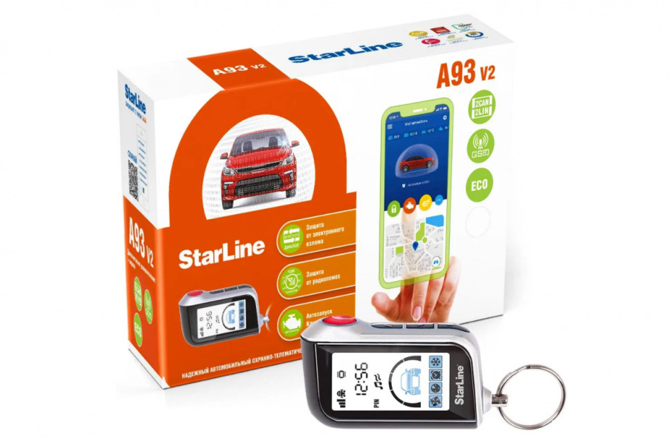 Автосигнализация StarLine A93 v2 2CAN+2LIN GSM-LTE ECO (автозапуск, ЖК-брелок, GSM)  #1