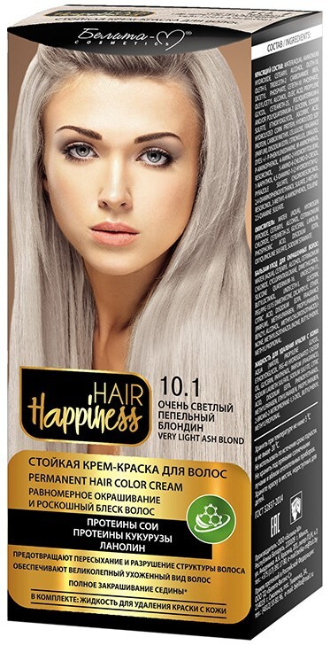 Белита-М Краска для волос Крем HAIR HAPPINESS Стойкая тон №10.1 Очень ...