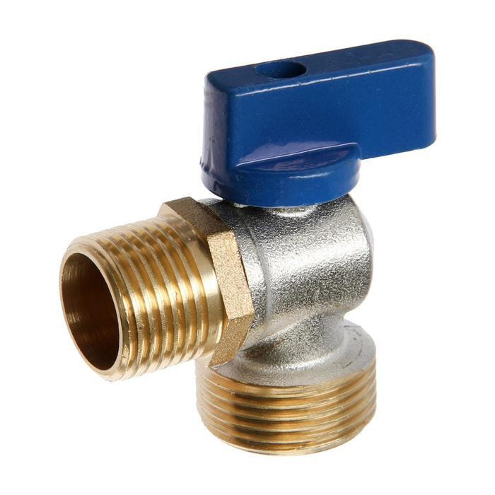 Кран шаровой ZEIN engr, для подключения бытовой техники, угловой, 1/2 ...