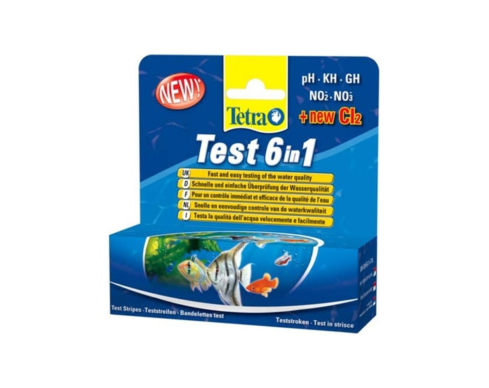 TetraTest 6 в 1 GH/KH/NO2/NO3/pH/Cl полоски для пресной воды 25 шт. #1