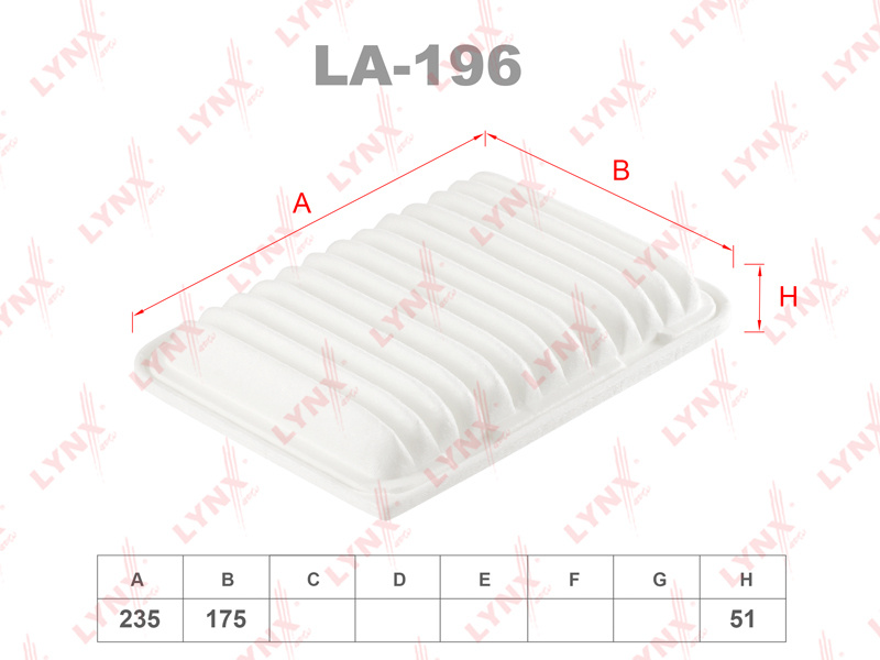 LYNXauto Фильтр воздушный Пылевой арт. LA196 #1
