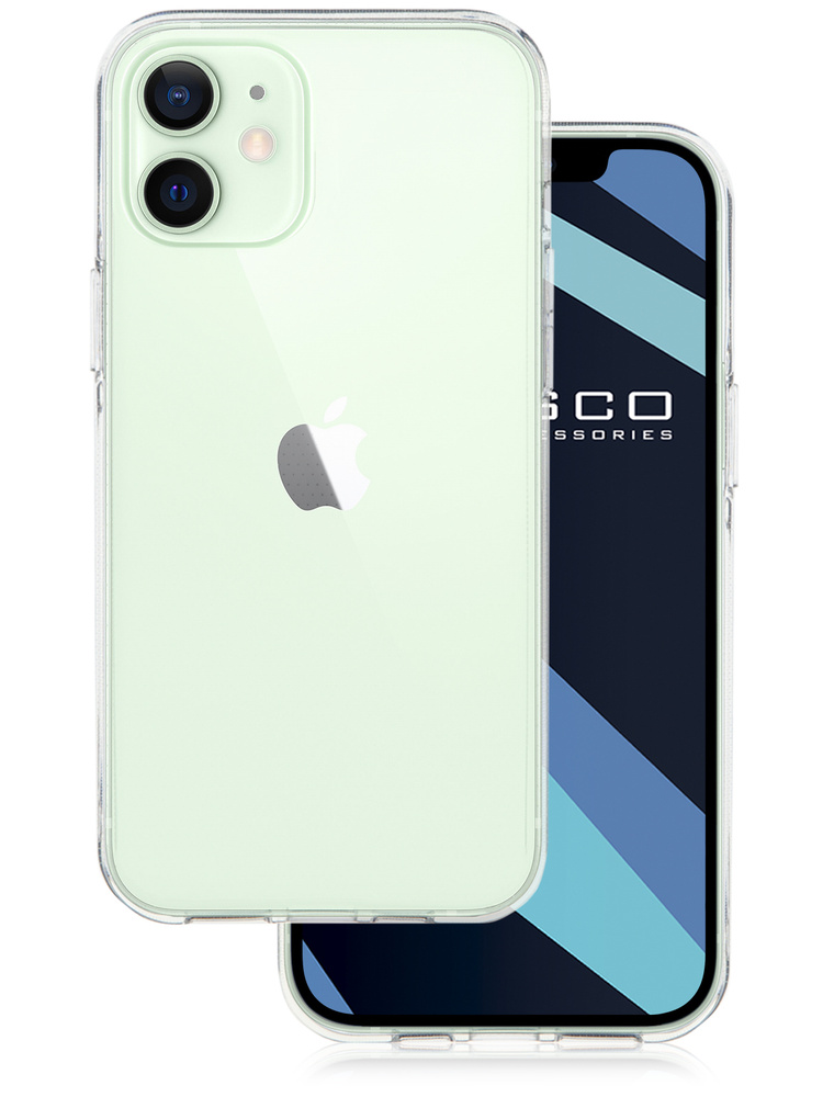 Качественный силиконовый чехол на iPhone 12 mini (Айфон 12 мини) с бортиком вокруг модуля камер и защитой #1