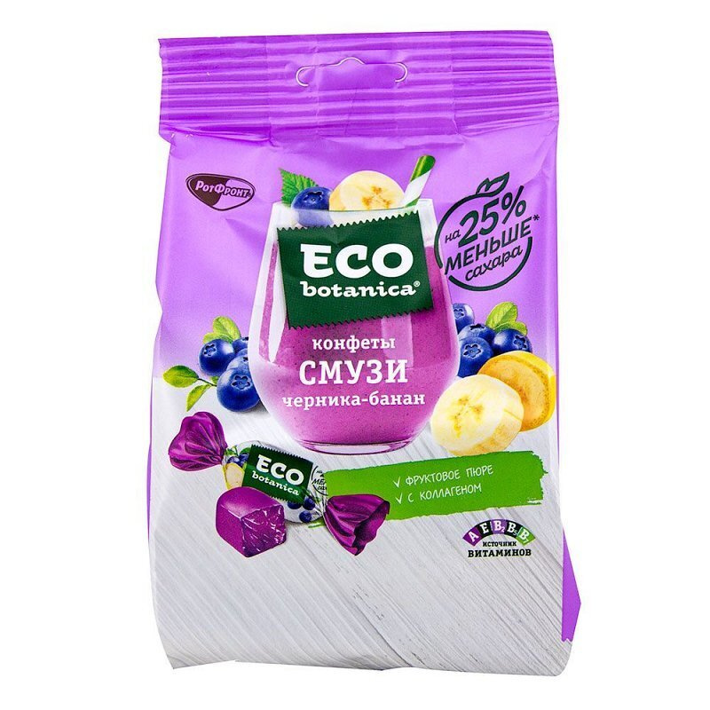 Эко Конфеты смузи Eco-Botanica, черника-банан, 150 г - купить с ...