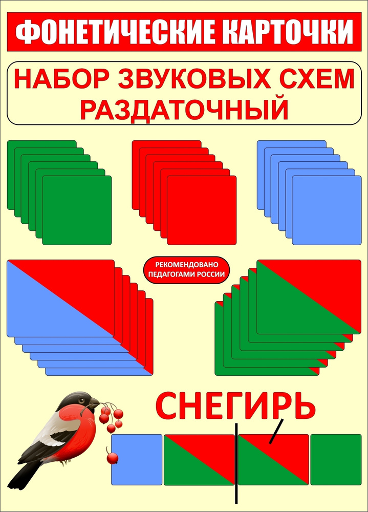 Фонетические карточки. Набор звуковых схем раздаточный (30 штук) - 2 Набора  #1