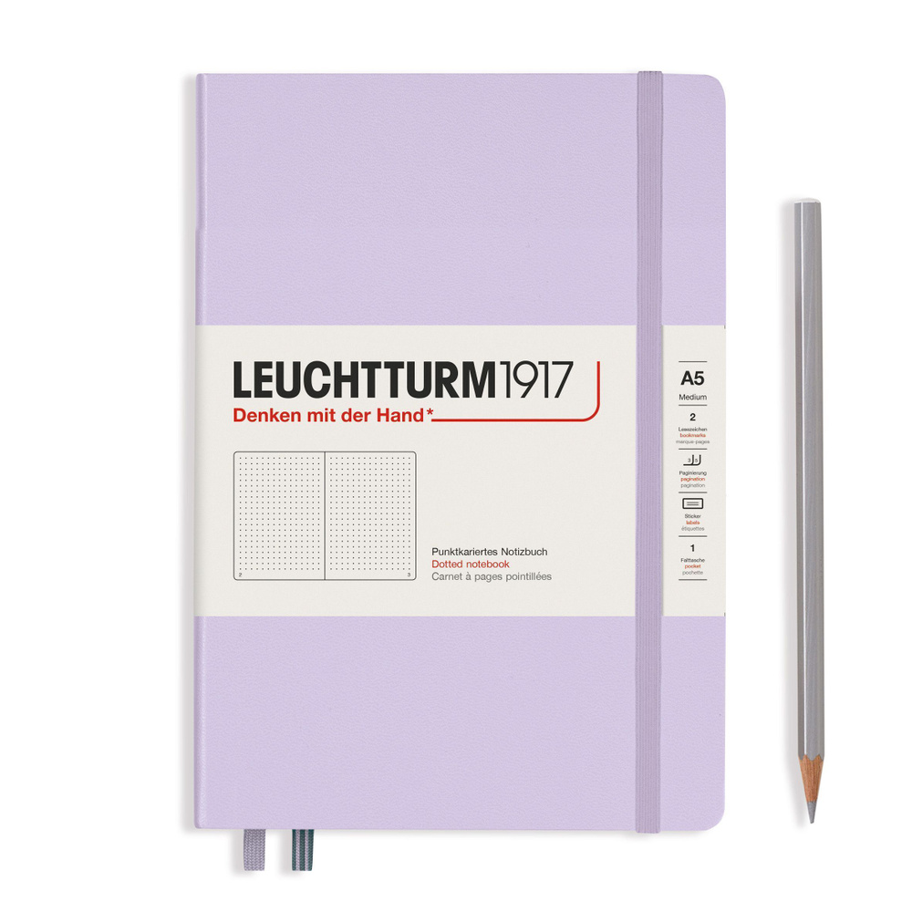 Блокнот Leuchtturm1917 Smooth Colours A5 (14.5x21см.), 80г/м2, 251 стр. (125 л.), в точку, твердая обложка #1