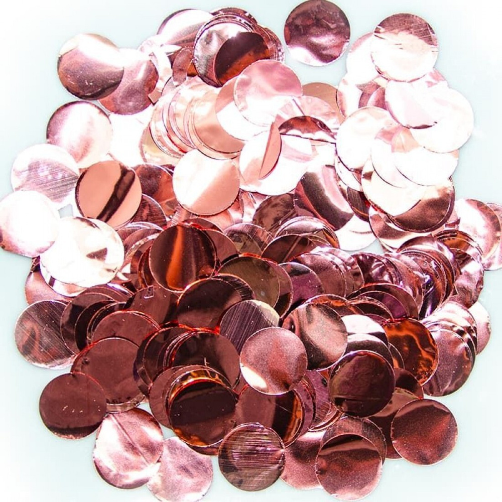 Конфетти металлизированное уп 50 г, 1 см "кружочки" (розовый)  #1