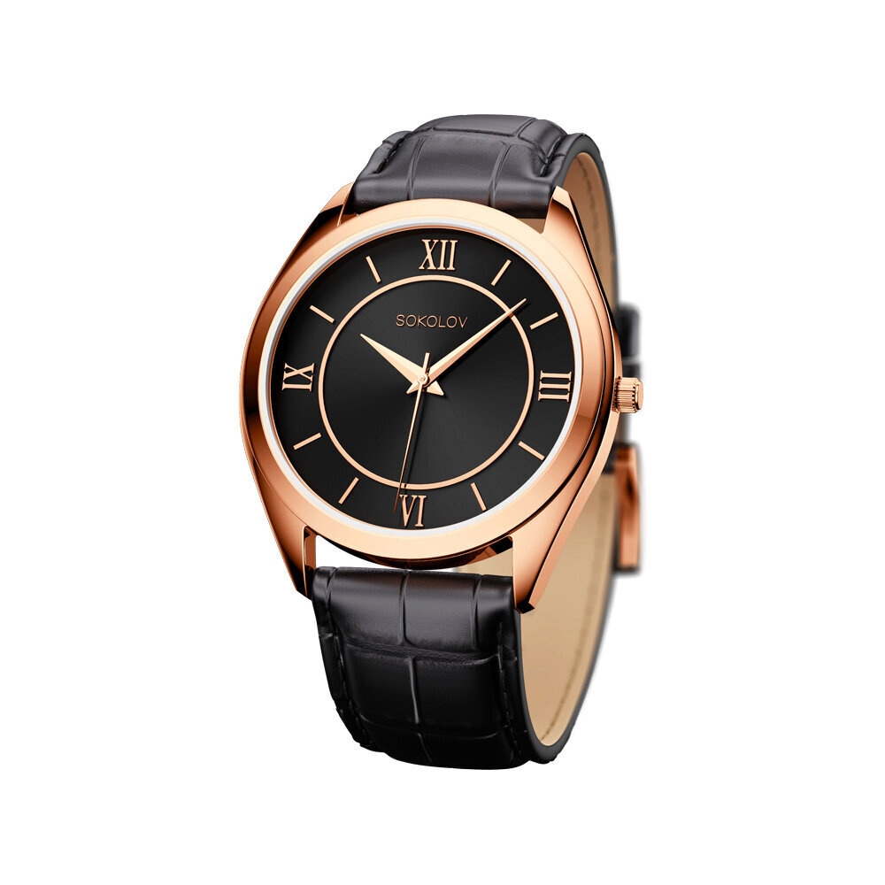 Женские стальные наручные часы SOKOLOV на кожаном ремне, 608.73.00.600 ...