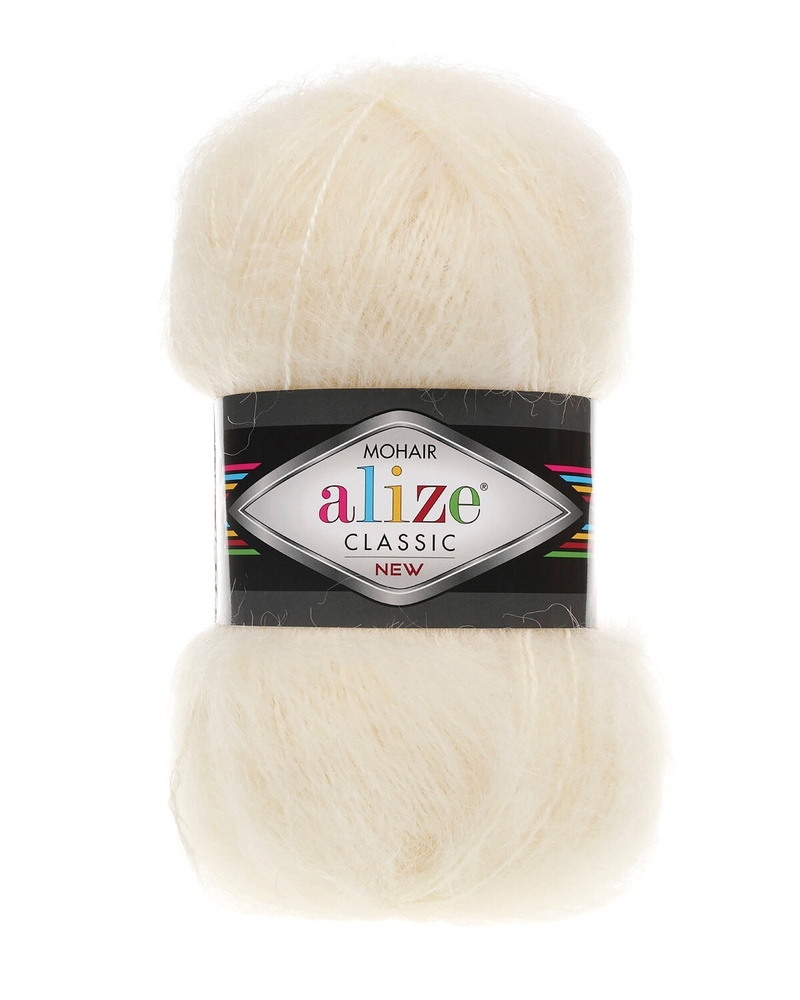 Пряжа Alize Mohair Classic New (Мохер Классик Нью) - 1 шт Цвет: 01 ...