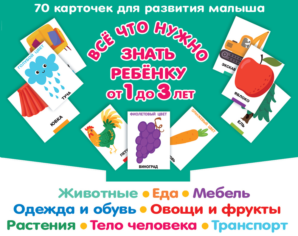 Все, что нужно знать ребенку от 1 до 3 лет. Растения, Животные, Еда, Мебель,  Одежда и обувь, Овощи в фрукты, Тело человека, Транспорт - купить с  доставкой по выгодным ценам в интернет-магазине OZON (598780038)