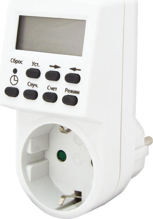 Таймер розеточный электронный TDM ТРЭ белый для открытой проводки ...