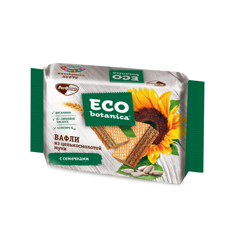 Вафли Eco Botanica из цельносмолотой муки с семечками, 145г, 2 набора по 15 штук  #1