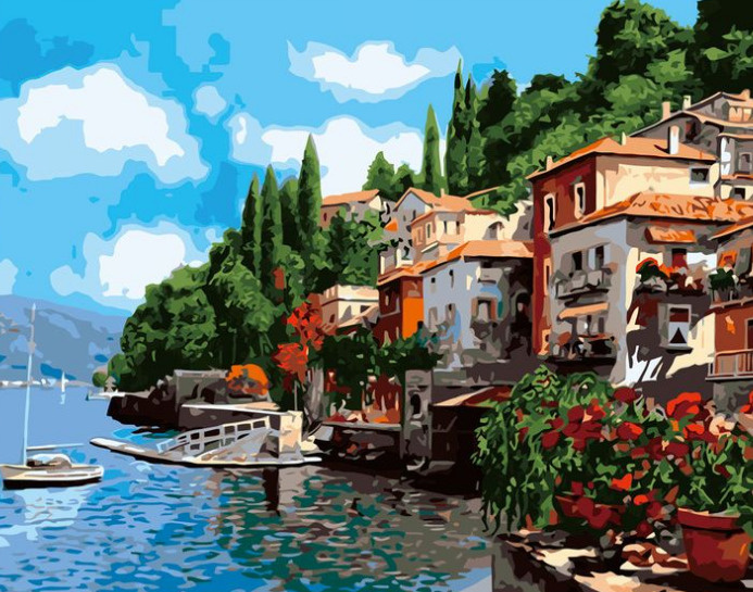 Картина по номерам Колибри "Курортный городок" Набор для рисования ...