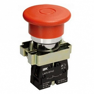 Кнопка  LAY5 22 мм  660/440В, IP40,  Красный код.  BBG80-BT-K04 IEK #1