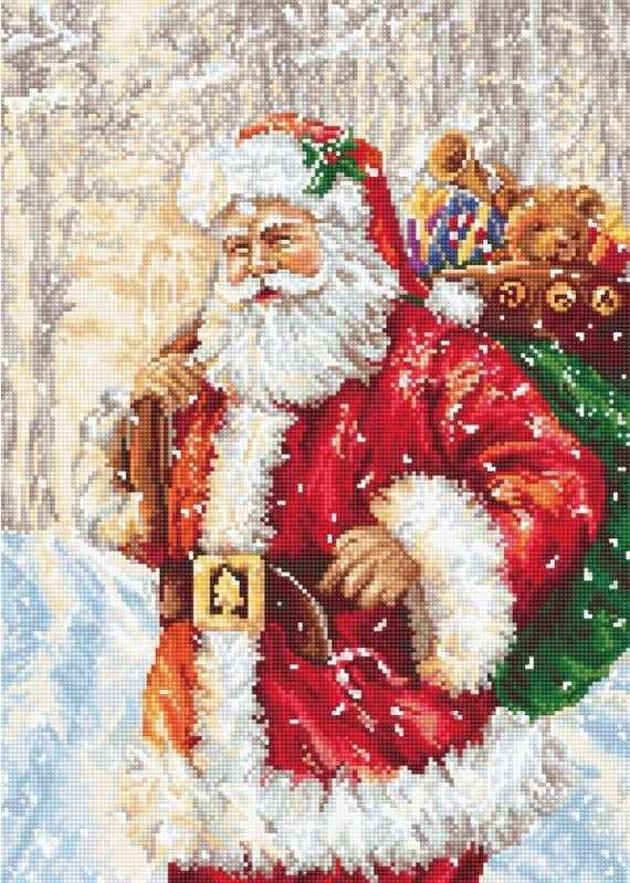 Набор для вышивания гобеленовым швом Luca-S G575 "Дед Мороз" 15 х 21 см  #1