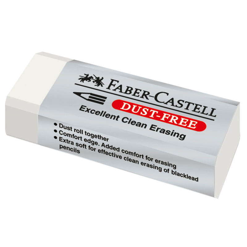 10 шт. Ластик Faber-Castell "Dust Free", прямоугольный, картонный футляр, 62*21,5*11,5мм  #1