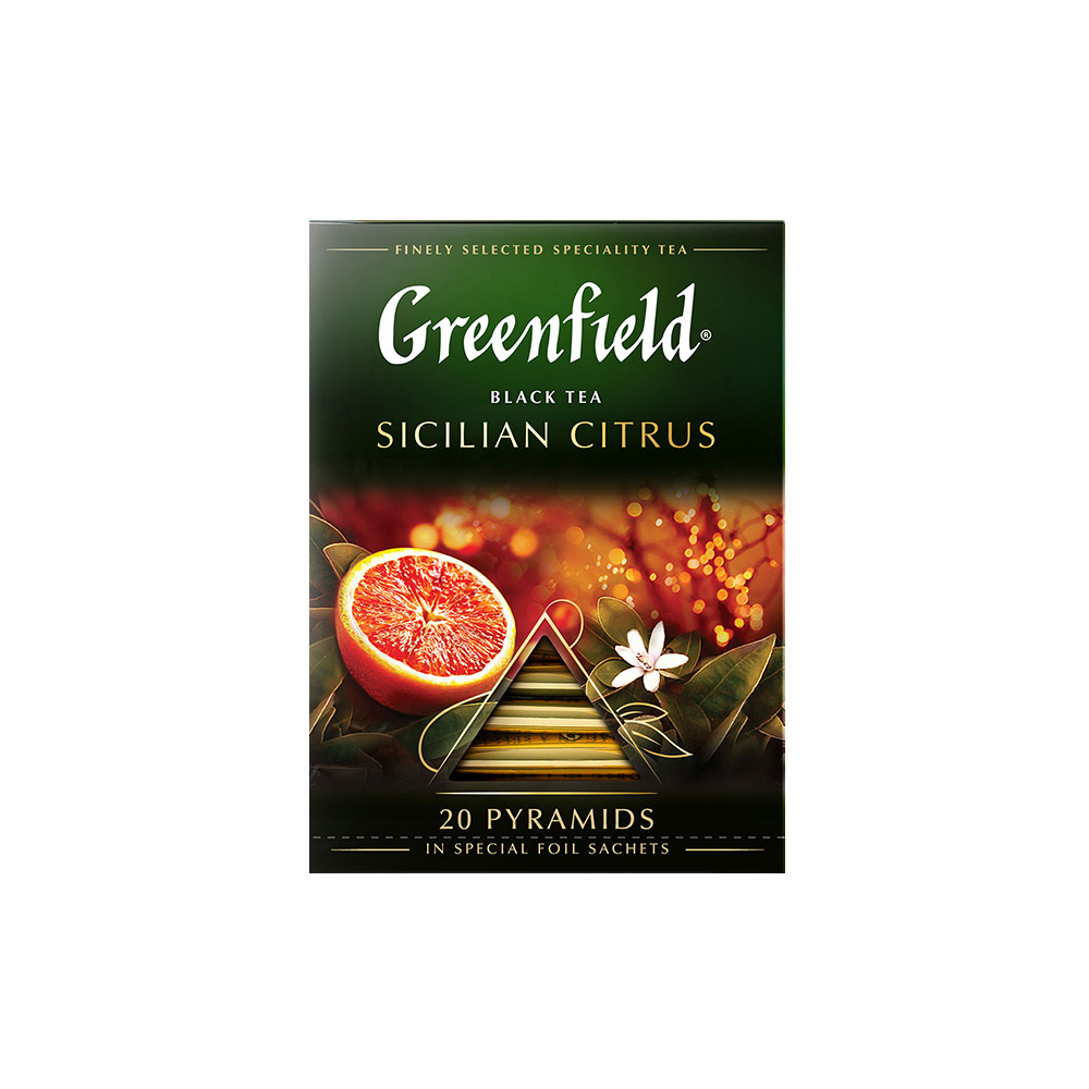 Черный чай Greenfield Sicilian Citrus, 20 пирамидок по 1,8г #1