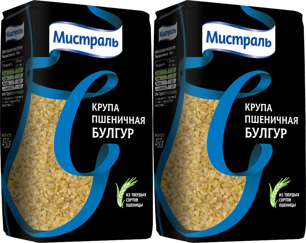 Крупа Булгур МИСТРАЛЬ пшеничная, 2шт х 500г - купить с доставкой по ...