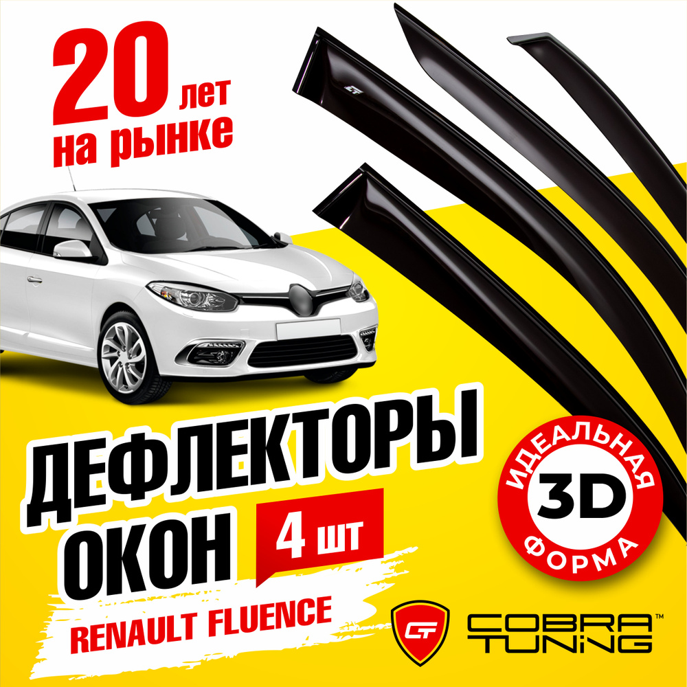 Дефлектор для окон Cobra Tuning R11510 Fluence купить по выгодной цене в  интернет-магазине OZON (1527035583)