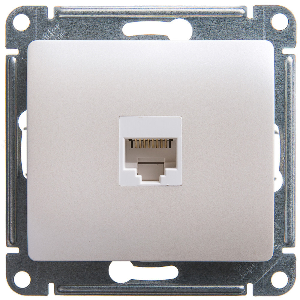 Розетка 1 СП комп. RJ45 кат.5е механизм SE Glossa перламутр #1