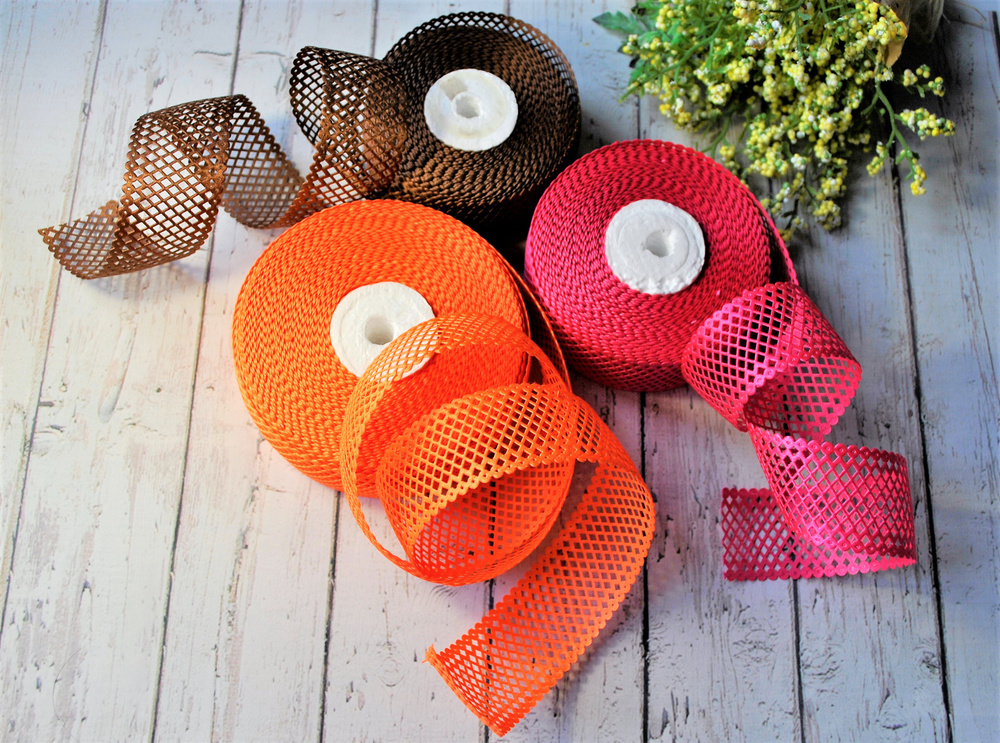 Набор лент "Сеточка" шириной 3,5 см. для изготовления бантиков, заколок ...