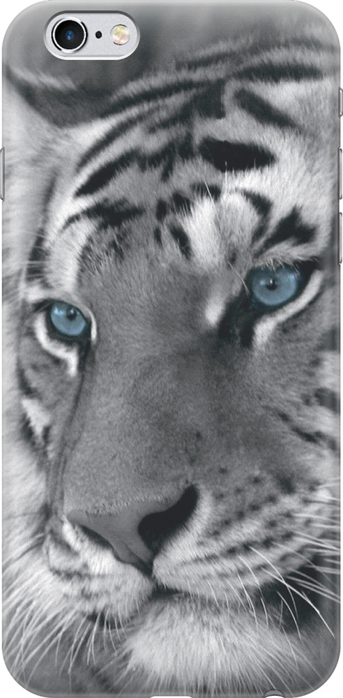 Чехол на Apple iPhone 6s / 6 (для Эпл Айфон 6 / 6с) силикон с рисунком Голубоглазый тигр  #1