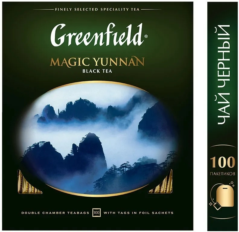 Чай в пакетиках черный Greenfield Magic Yunnan, 100 шт #1