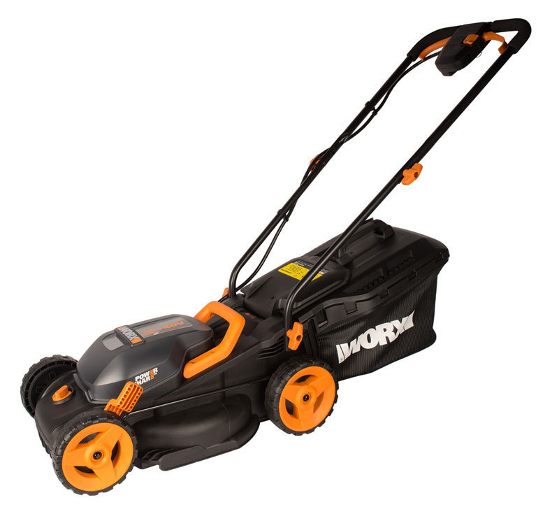 Газонокосилка аккумуляторная WORX WG779E, 40В, 34 см, 2*2,5 Ач, двойное ЗУ 2x1A  #1