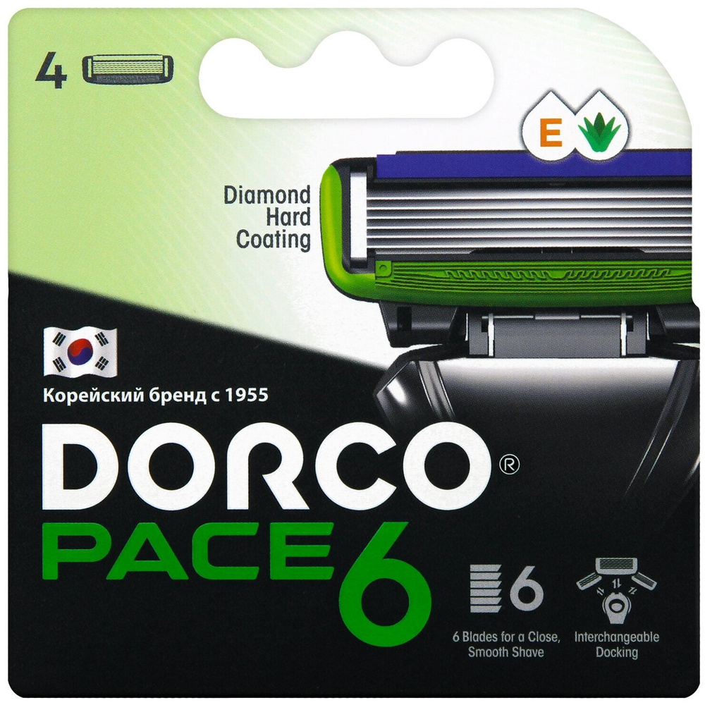 Dorco Сменные кассеты для бритвенной системы PACE 6, 4шт #1