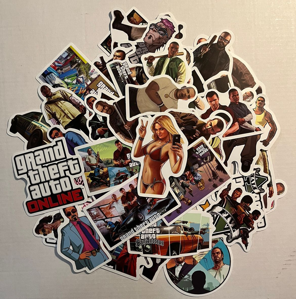 Стикеры глянцевые "ГТА " 50 шт. - купить с доставкой по выгодным ценам ...