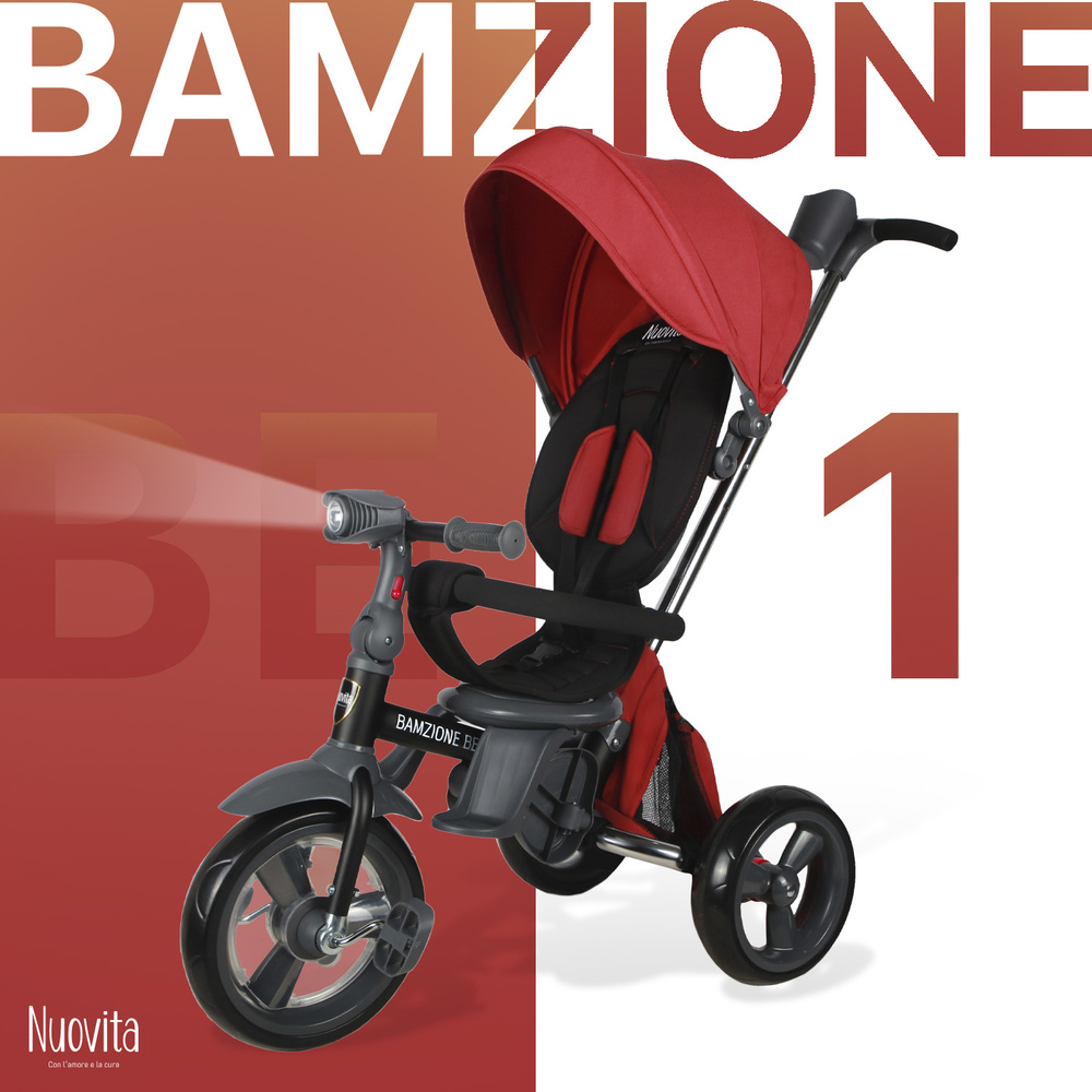 Велосипед-коляска Nuovita Bamzione BE1 трехколесный детский прогулочный ...