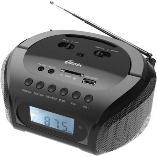 Радиоприемник Ritmix RBB-020 Bluetooth, 6 Вт, usb microSD FM, AM, SW, 220 В . аккумулятор  #1