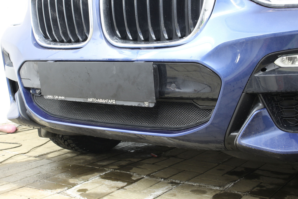 Защитная сетка радиатора низ черная BMW X3 (2017-2021) для двигателя 20 ...