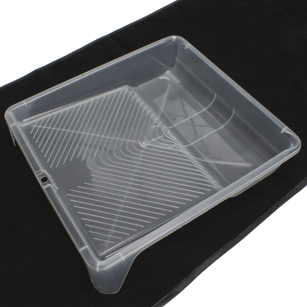 Ванночка для краски прозрачная 34x32x7 см, пластик. Кювета малярная ...