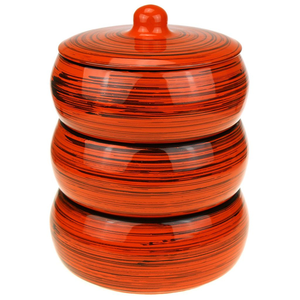 Набор для холодца керамическая "Русский" 3 предмета по 0,9л, д16,5см ...