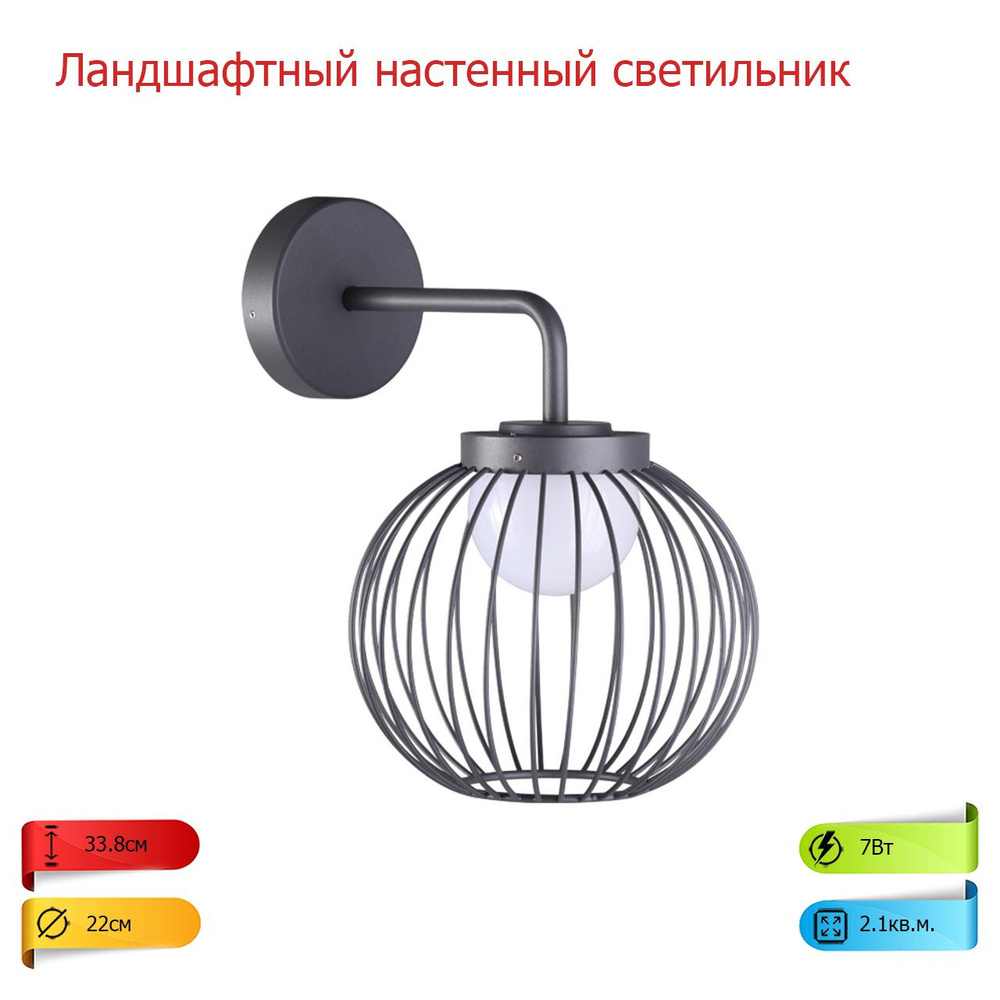 Ландшафтный настенный светильник для дачи, дома NOVOTECH 358286 CARRELLO, 7W IP65  #1