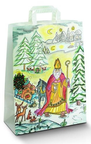 Пакет Новогодний 25 шт.Topcraft Дед Мороз, плос руч 260х330х100 арт.115  #1